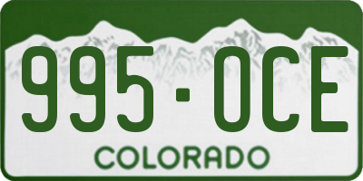 CO license plate 995OCE
