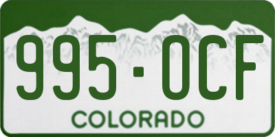 CO license plate 995OCF