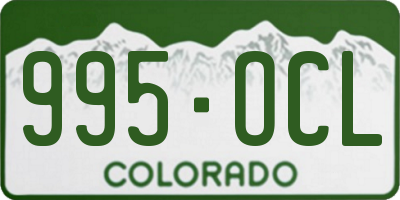 CO license plate 995OCL