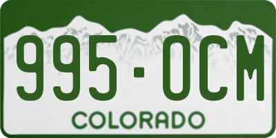 CO license plate 995OCM