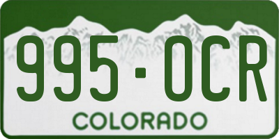 CO license plate 995OCR