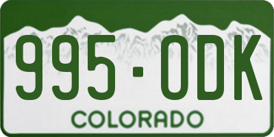 CO license plate 995ODK
