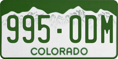 CO license plate 995ODM