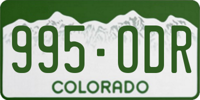 CO license plate 995ODR