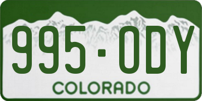 CO license plate 995ODY