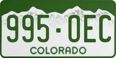 CO license plate 995OEC