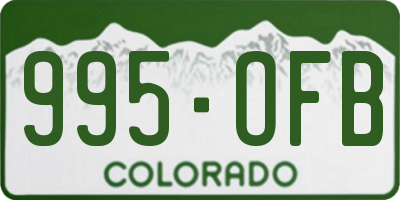 CO license plate 995OFB