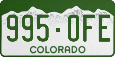 CO license plate 995OFE