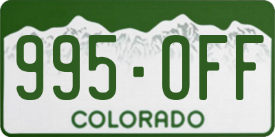 CO license plate 995OFF