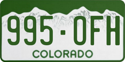 CO license plate 995OFH