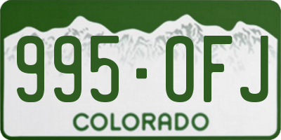 CO license plate 995OFJ