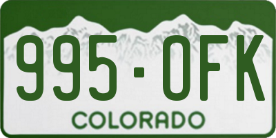 CO license plate 995OFK