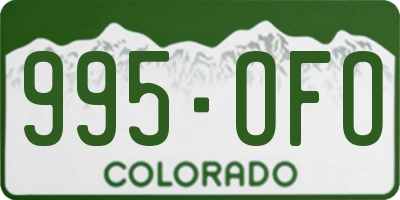 CO license plate 995OFO
