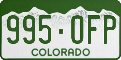 CO license plate 995OFP