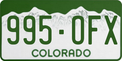 CO license plate 995OFX