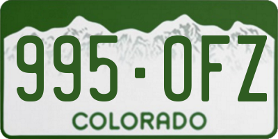 CO license plate 995OFZ