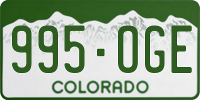 CO license plate 995OGE