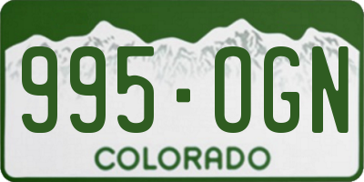 CO license plate 995OGN