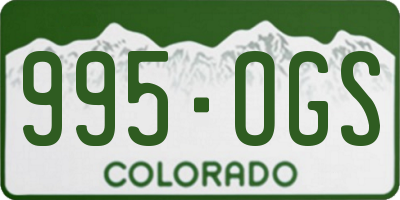 CO license plate 995OGS