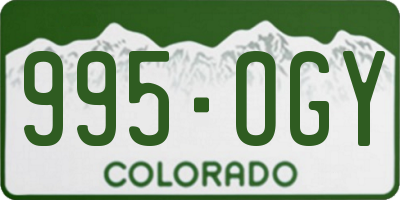 CO license plate 995OGY