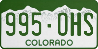CO license plate 995OHS