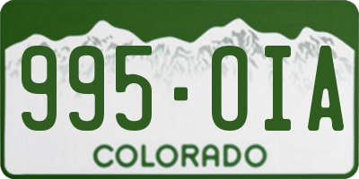 CO license plate 995OIA