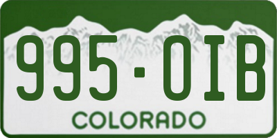 CO license plate 995OIB