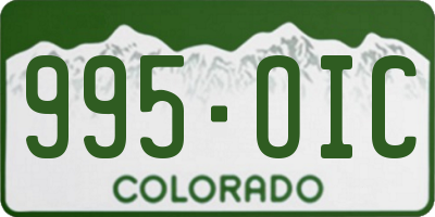 CO license plate 995OIC
