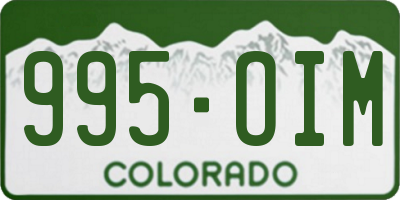 CO license plate 995OIM