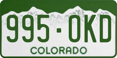 CO license plate 995OKD