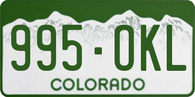 CO license plate 995OKL