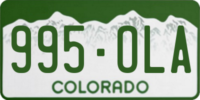 CO license plate 995OLA