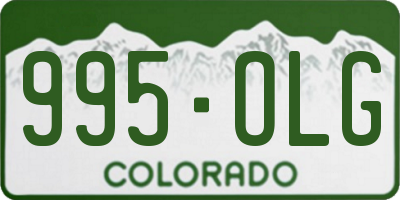 CO license plate 995OLG