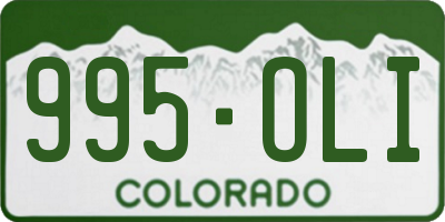 CO license plate 995OLI
