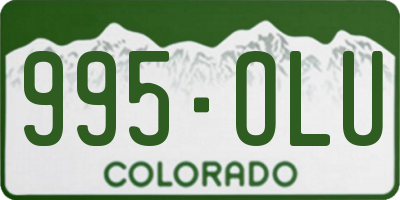 CO license plate 995OLU