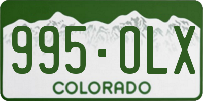 CO license plate 995OLX