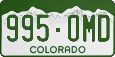 CO license plate 995OMD