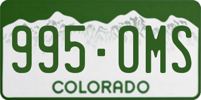 CO license plate 995OMS