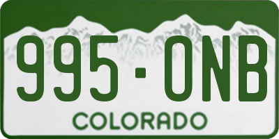 CO license plate 995ONB
