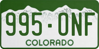 CO license plate 995ONF