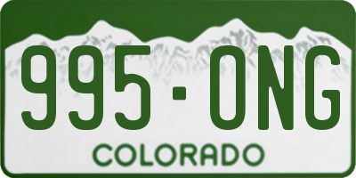 CO license plate 995ONG
