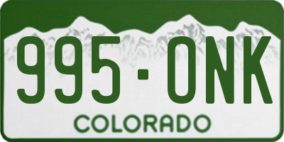 CO license plate 995ONK