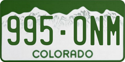 CO license plate 995ONM