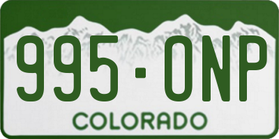 CO license plate 995ONP