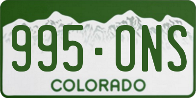 CO license plate 995ONS