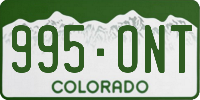 CO license plate 995ONT