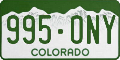 CO license plate 995ONY