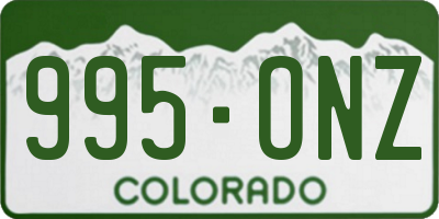CO license plate 995ONZ