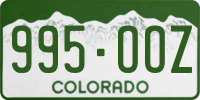 CO license plate 995OOZ