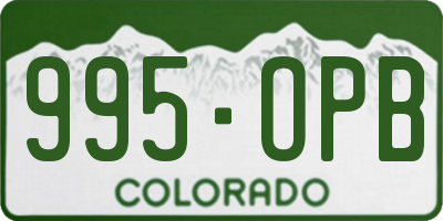 CO license plate 995OPB